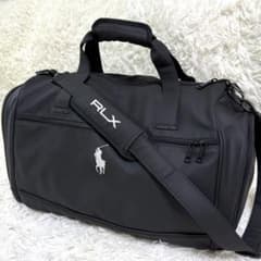 【未使用級】現行 RLX ラルフローレン ゴルフ ボストンバッグ 黒 ポニー刺繍 未使用級】現行 RLX ラルフローレン ゴルフ ボストンバッグ 黒 ポニー