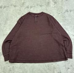 GEORGE サーマル ヘンリーネック 長袖　カットソー XL 茶 無のサムネイル