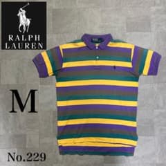 大人気！Ralph Lauren 刺繡ロゴ ボーダー ポロシャツ ポニーロゴのサムネイル