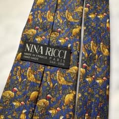 NINA RICCI ニナリッチ ネクタイ 動物・植物柄 フランス製 シルク