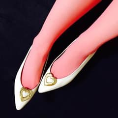 正規品 サンローラン パンプス ハート ホワイト 美品 レア ヴィンテージ 白のサムネイル
