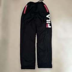 Y2KスタイルFILA フィラ キッズ ジャージパンツ 160cm 黒 ピンクのサムネイル