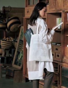 メゾンマルジェラ トート　エコバッグ　白×白