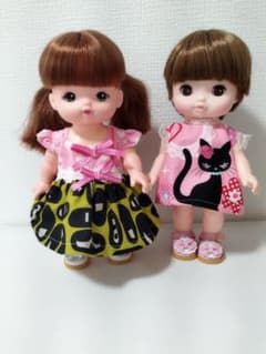 メルちゃん ソランちゃんサイズ ハンドメイド ピンクワンピース2着