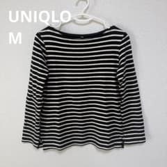 UNIQLO ボーダー長袖カットソー ロングTシャツ Mのサムネイル