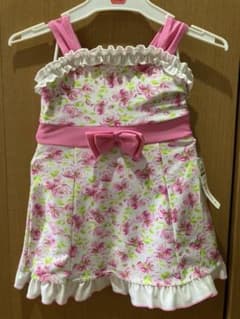【新品タグ付】 女の子 水着 ワンピース 水泳帽 2点セット 110cmのサムネイル