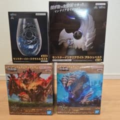 モンスターハンターワイルズーインテリアライト＆グラス　鎮座獣 ４点セット