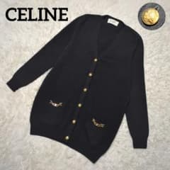 【希少・美品】セリーヌ☆カーディガン カシミヤ トリオンフ 金ボタン チェーンのサムネイル