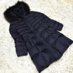 23区 ファーダウンコート ラクーンファー ネイビー Aライン 3way