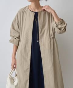 ビアズリー】バルーン袖フレアーコート ベージュ - メルカリ