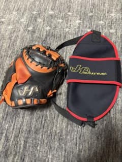 【ヤンガス】ハタケヤマ　PRO-288 軟式グローブ 黒/オレンジ ヤンガス様専用】ハタケヤマ PRO-288 軟式グローブ 黒/オレンジ - メルカリ