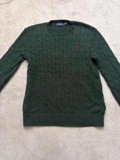 美品Polo Ralph Lauren ケーブルニット セーター グリーンのサムネイル
