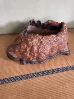 時代 特大 切り株火鉢 亀細工 天然杢 くり抜き - メルカリ
