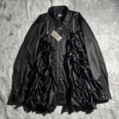 今期 AD2025 26SS ジップフリルシャツ ポリエステル 黒 今期 AD2025 26SS ジップフリルシャツ ポリエステル 黒 - メルカリ