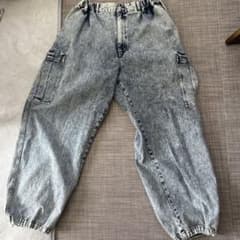 USEDデニムカーゴパンツ 淡いブルーのサムネイル