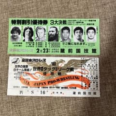 全日本プロレス 昭和プロレスチケット　特別割引優待券と入場券のサムネイル