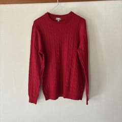 【送料無料】【匿名】UNIQLO ユニクロ ケーブルニット セーター レッド L