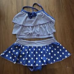 女の子用 セパレート水着 ストライプ ドット柄のサムネイル