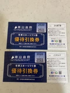 車山高原スキー場　優待券２枚のサムネイル