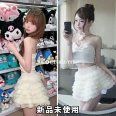 ダーリッチ コルセットデザインボリュームチュールミニスカート IVO