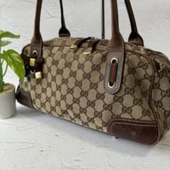 グッチ GUCCI ミニボストン GGキャンバス シェリーライン リボン