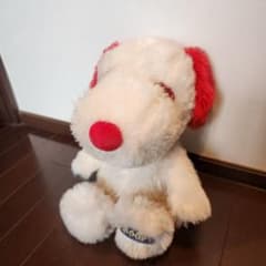 【激レア・タグ付き】 スヌーピー 赤い 耳・鼻 ふわふわぬいぐるみ 約45cm