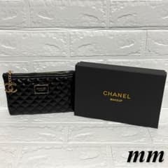 chanel ノベルティ キルティング ポーチ 小物入れ コスメ ブラック 黒