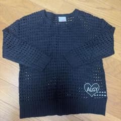 ALGY メッシュ編みセーター 130サイズ ブラックのサムネイル