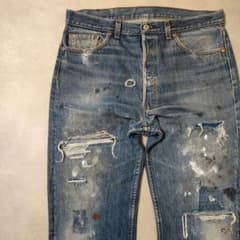 ビンテージ usa製 リーバイス501 ダメージジーンズ グランジデニム w36