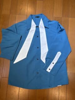 Le sucood 長袖シャツ ターコイズ×ホワイトのサムネイル