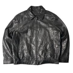 90s DOCKERS レザージャケット ブラック S ラムレザー ドリズラー 90s DOCKERS レザージャケット XL ブラック ラムレザー ドリズラー