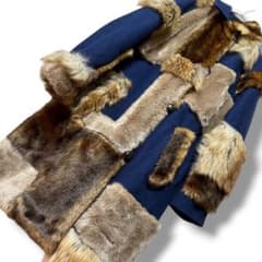 美品 kolor ハイブリット フェイクファー パッチワーク ウールコート 美品 kolor ハイブリット フェイクファー パッチワーク ウールコート