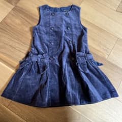 BeBe ベロアワンピース ネイビー 110cm