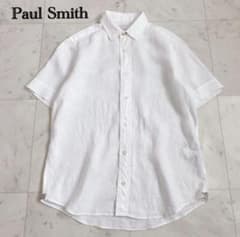 Paul Smith ポールスミス　リネン100%半袖シャツ　ホワイト　Mのサムネイル