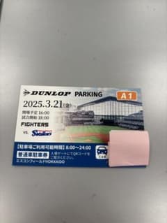 エスコン ヤクルト戦　駐車券　2025.03.21のサムネイル