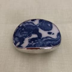 アンティーク陶器　帯留め　唐獅子のサムネイル