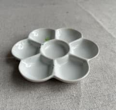 陶器製 花型パレット 絵具皿 水彩 アクリル画 日本画 チェコ購入のサムネイル