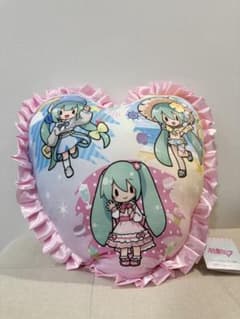 初音ミクシリーズ ふわぷち プラチナムザッカハート型 クッション 初音ミク