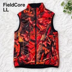 フィールドコア 中綿ベスト LL 赤系 リアルツリー迷彩 防寒 ワークマン