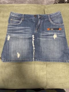 値下げ　アビレックス　デニムミニスカート ダメージ加工のサムネイル