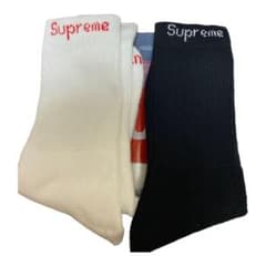 supreme靴下 黒白各1足 計2足のサムネイル