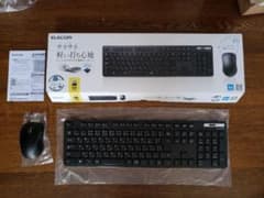エレコム　無線キーボード　薄型　メンブレン式　抗菌　フルサイズ　マウス付のサムネイル