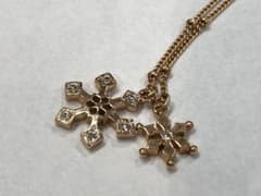 ネックレス　ピンクゴールド　雪　結晶