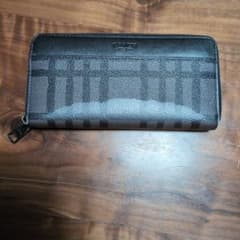 COACH 長財布 ラウンドファスナー チェック柄 ブラック - メルカリ
