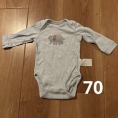 UNIQLO ベビー 長袖 ロンパース 70cm ゾウ柄のサムネイル