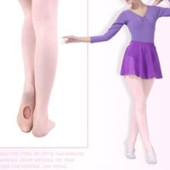 バレエタイツ 穴あき Lサイズ 　ベージュ フットウェア 　ダンス　2枚のサムネイル