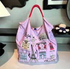 新品Ball & Chain  チャコットのエコバッグ　刺繍入りバッグＭサイズのサムネイル