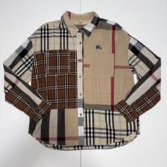 じ*ん様 Burberry リメイク チェックシャツ ドッキング ノバチェック じ*ん様 Burberry リメイク チェックシャツ ドッキング ノバチェック