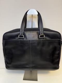 COACH メンズ ビジネスバッグ ブラック レザー - メルカリ