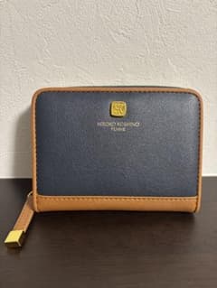 HIROKO KOSHINO 二つ折り財布 ネイビー×キャメル バイカラーのサムネイル